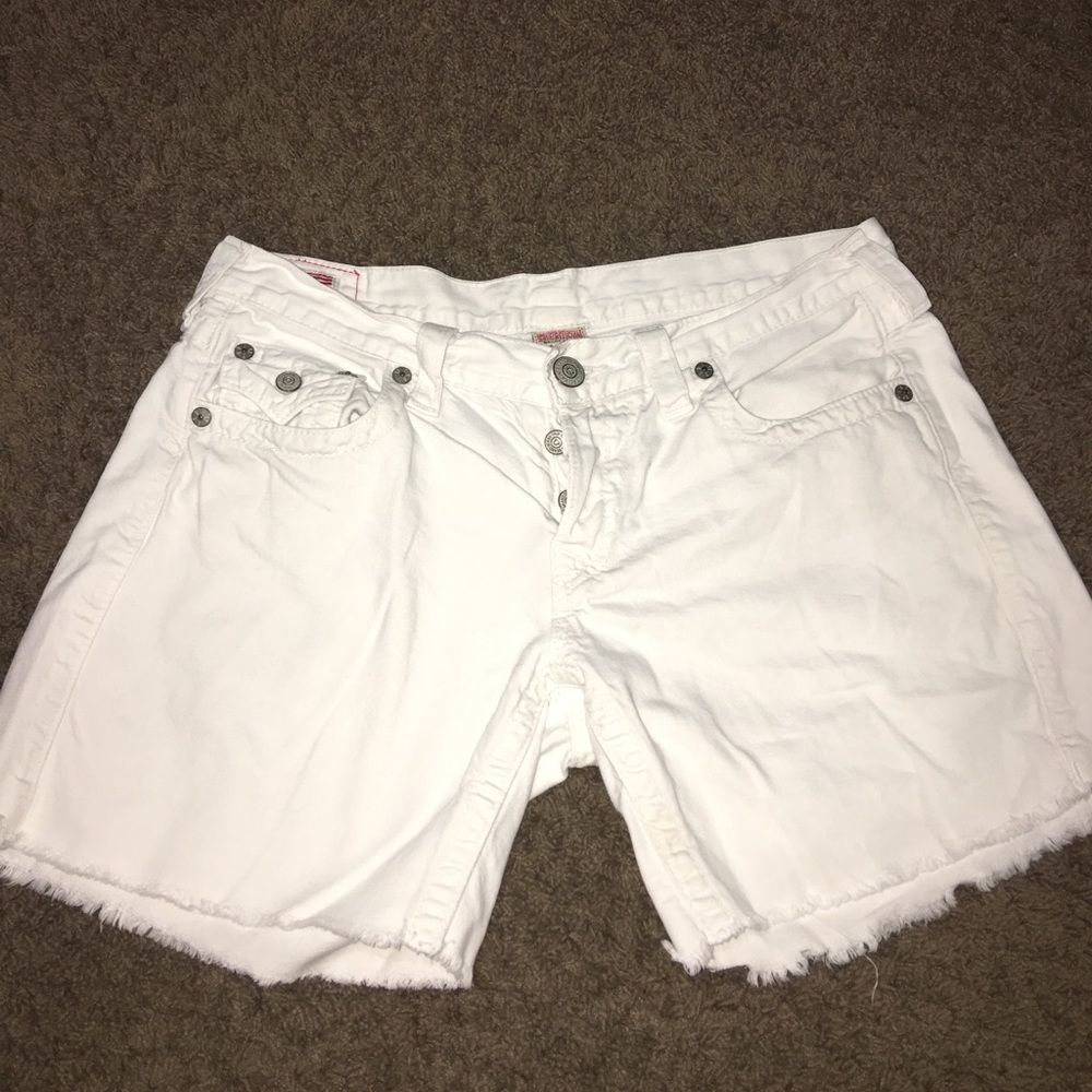 True religion white shorts!!